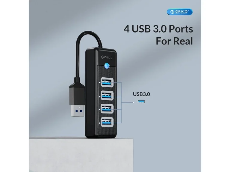 4 პორტი USB 3.0 HUB 5Gbps მაღალი სიჩქარით Multi USB Splitter Ultra-slim OTG ადაპტერი