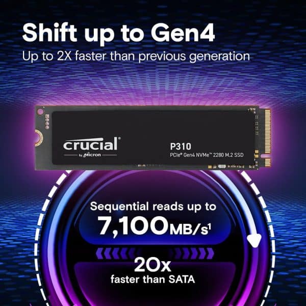 Crucial gaming 2TB ssd для ноутбука M.2 SSD, до 7 100 МБ/с 1 1 8