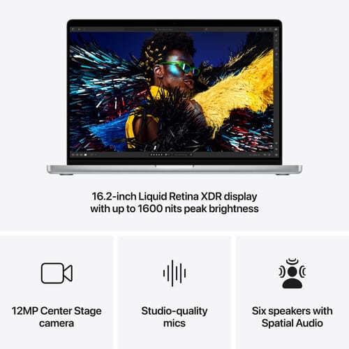 Apple Macbook Pro 16 (M4 Max CPU 16-40-Core GPU, 128GB RAM | 2TB SSD Silver/Black) product image