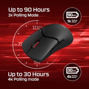 Беспроводная игровая мышь HyperX Pulsefire Saga Pro | 4K Polling | Сменные компоненты