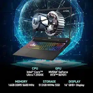 Home - Multicolor 43 MSI Vector 16 HX AI A2XWHG-212US gaming laptop front view