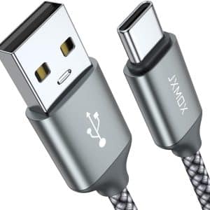 JXMOX USB-A to USB-C კაბელი 3.3FT 2 ცალი, Grey