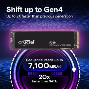 Crucial gaming 2TB ssd for laptop M.2 SSD, up to 7,100 MB/s