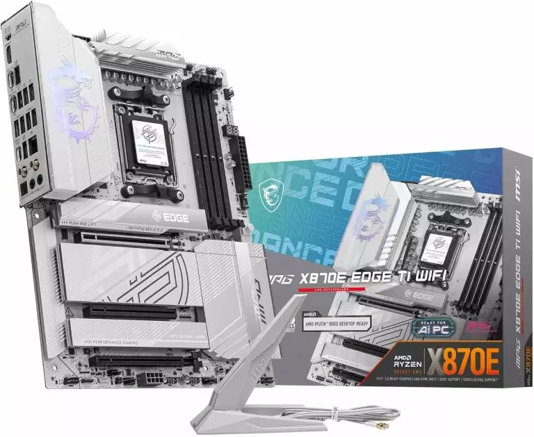 MSI MPG X870E Edge TI WiFi გეიმინგ დედადაფა ახალი რაიზერის პროცესორებისთვის