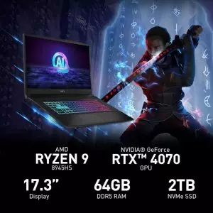 Игровой ноутбук MSI Katana A17 AI 17,3" QHD 240 Гц - Ryzen 9, RTX 4070, 64 ГБ ОЗУ, 2 ТБ SSD