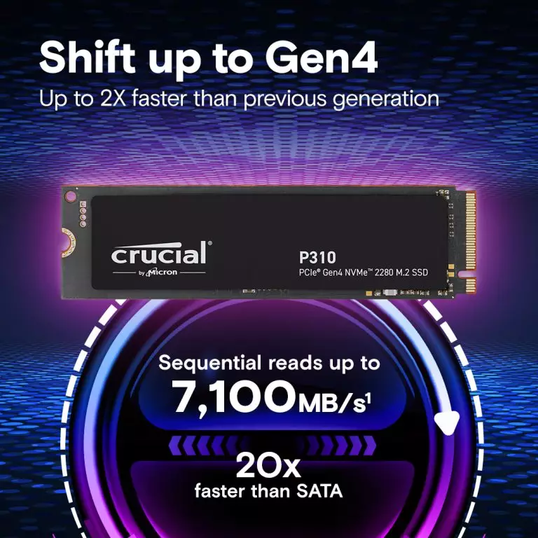 Твердотельный накопитель Crucial P310 1 ТБ PCIe Gen4 NVMe M.2