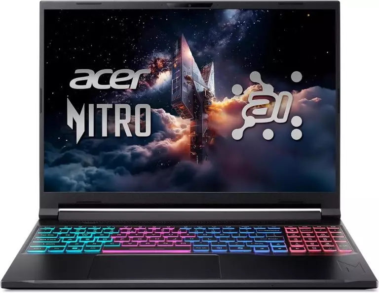 Acer Nitro V 16S ხელოვნური ინტელექტის მქონე სათამაშო ლეპტოპი Ryzen 7 260 RTX 5060 32GB 1TB SSD-ით