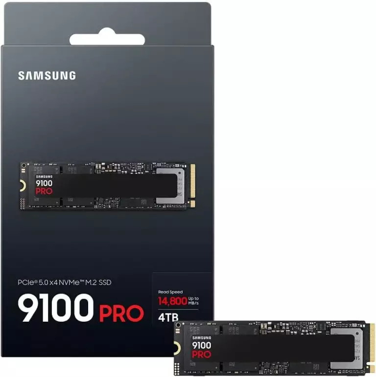 Samsung SSD 9100 PRO 4TB, PCIe 5.0x4 M.2 2280, თანმიმდევრული წაკითხვის სიჩქარე 14,800 მბ/წმ-მდე